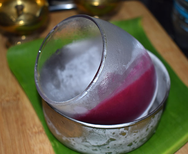After 1 hour pomegranate pudding ready