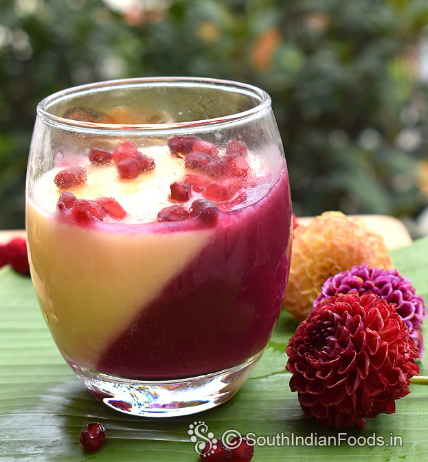 Anar custard pudding