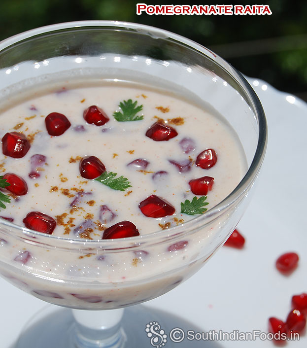 Pomegranate yogurt raita