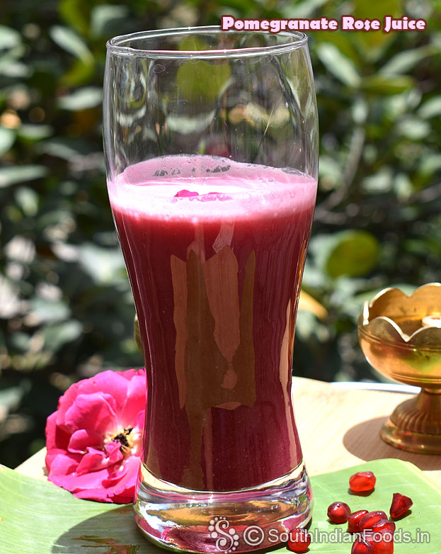 Pomegranate rose juice