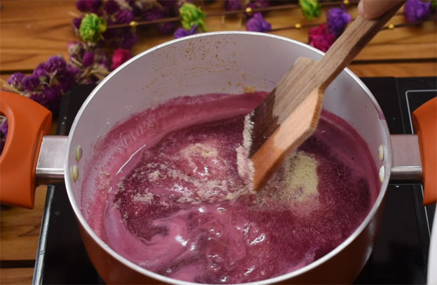 Pomegranate rose rava kesari step 12