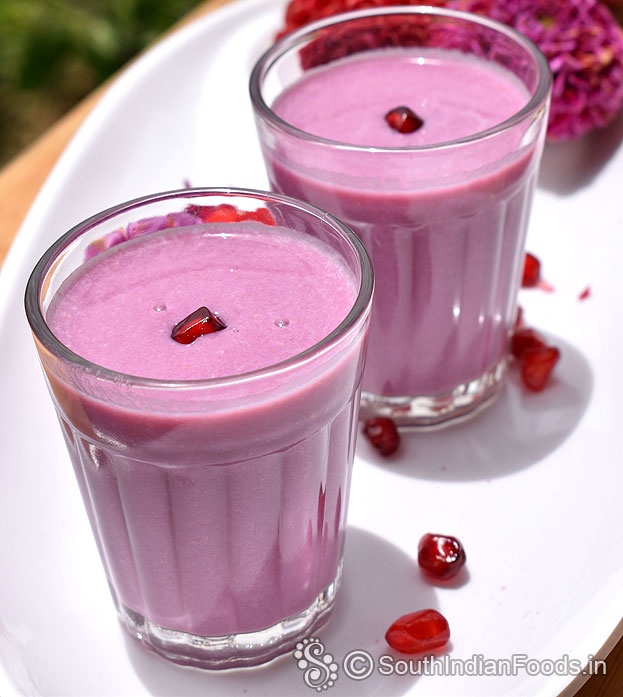 Homemade pomegranate smoothie