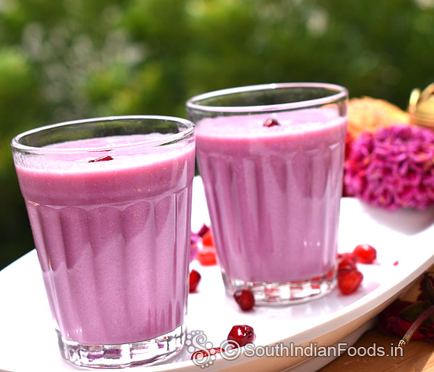Pomegranate condensed milk shake