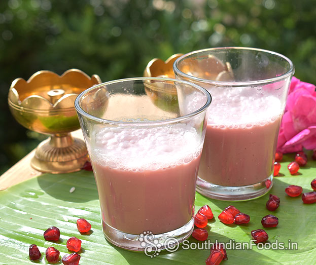 Pomegranate jaggery lassi