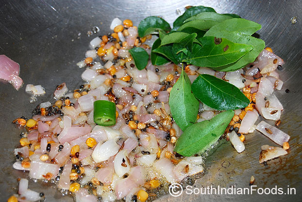 Add curry leaves and green chilli
