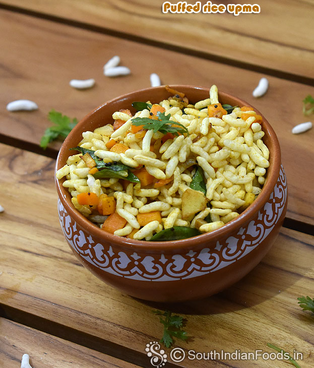 Instant puffed rice upma