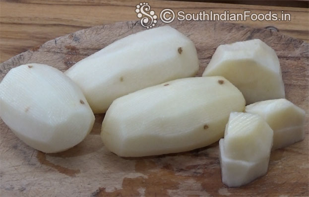 Wash & peel off potato