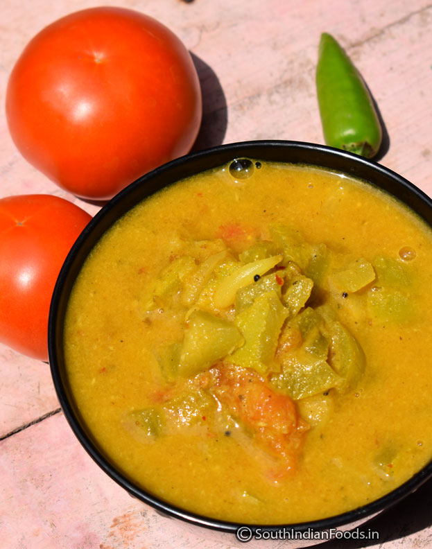 Snack gourd kuzhambu ready