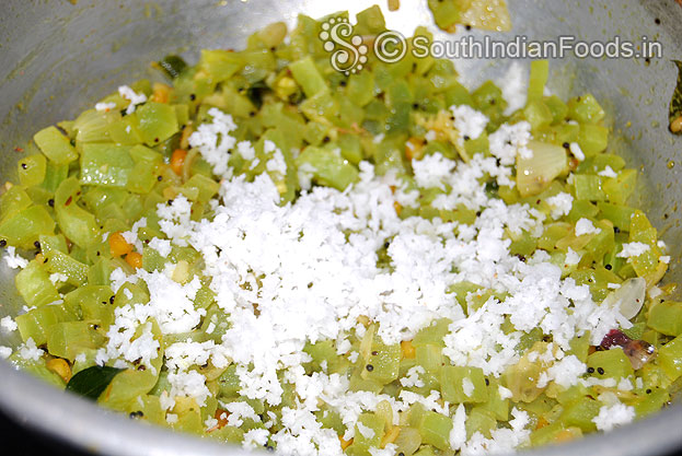 Add 1/4 cup of grated coconut