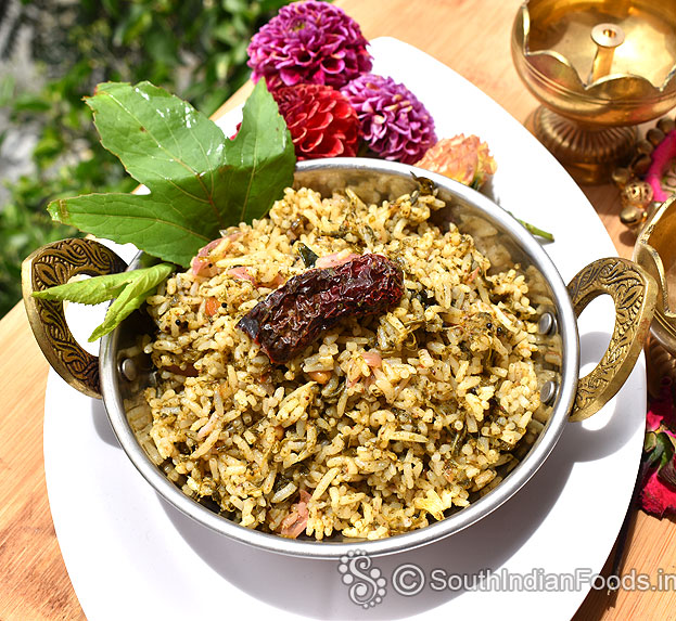 Healthy pulicha keerai rice
