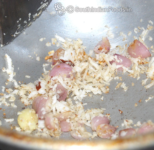 Roast coconut, garlic, onion