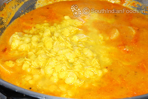 Add boiled toor dal mix well
