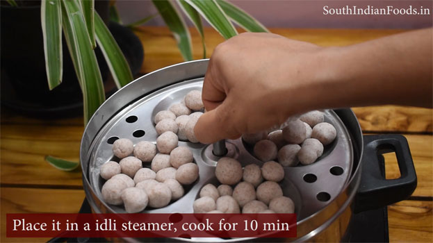 Ragi mani kolukattai recipe step 17