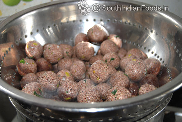 Steam ragi balls for 10 min
