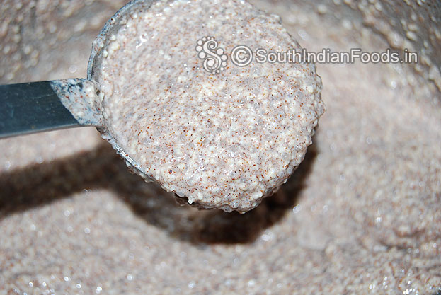 In a bowl add rava, sago, ragi, curd, water & salt mix well & leave it for 2 hours