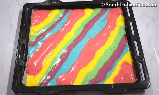 Rainbow swiss roll cake recipe step 18