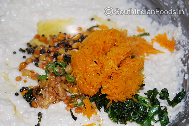 Add Curry leaves, Corinder leaves & Carrot