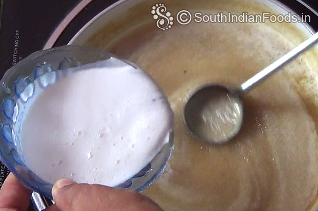 Slowly add coconut milk, let it boil for 2 min, cut off heat