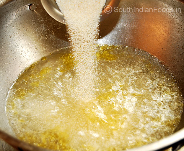 Once boiled add dry roasted rava