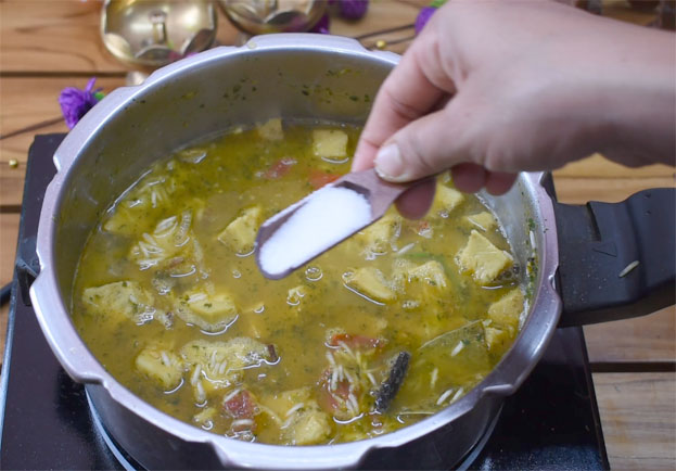 Add water, salt