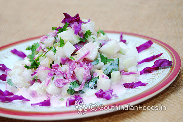 Red cabbage amla raita