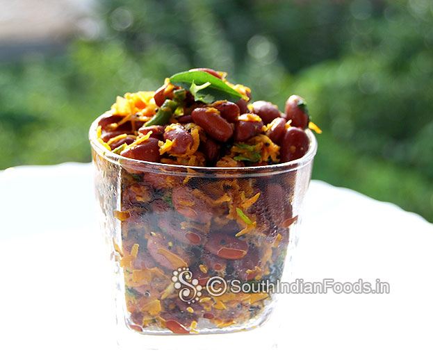 Red kidney beans carrot masala stir fry