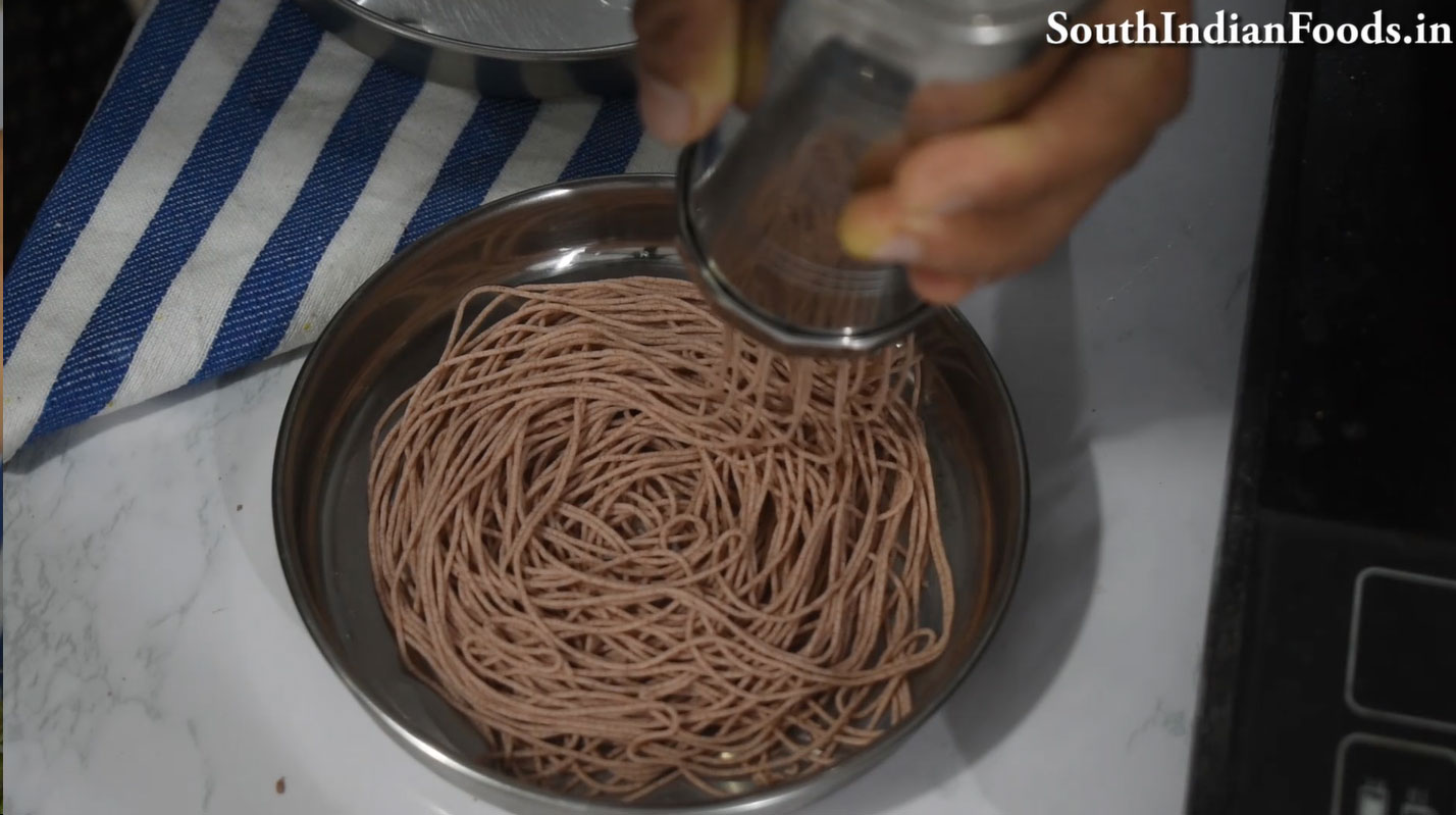 Red rice idiyappam & salna step 