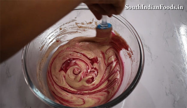 Red velvet swiss roll cake step 15