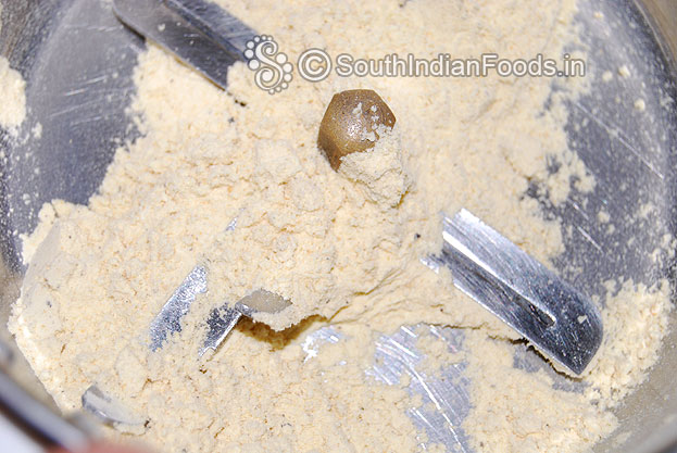 Add roasted gram, peppercorns in a mixer jar finely grind