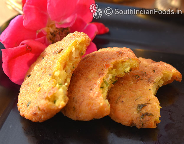 Leftover masala rice vada