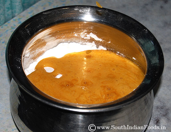 added jaggery in to rice flour