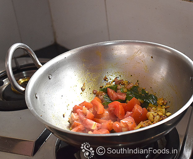 Add tomato saute till soft