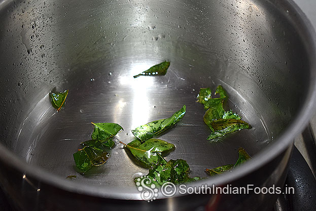 Heat 1 tbsp oil, fry curry leaves