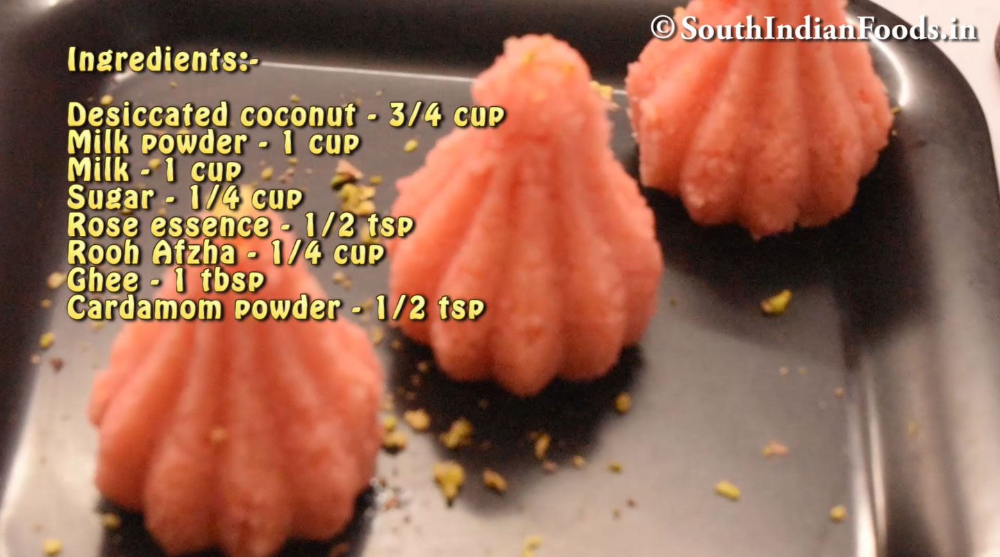 Rose coconut modak