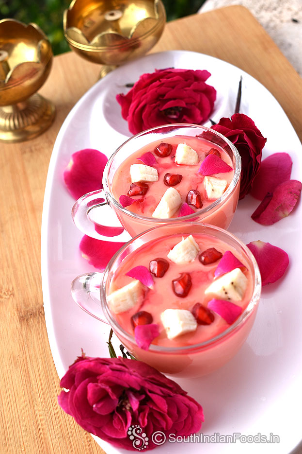 Add pomegranate, banana