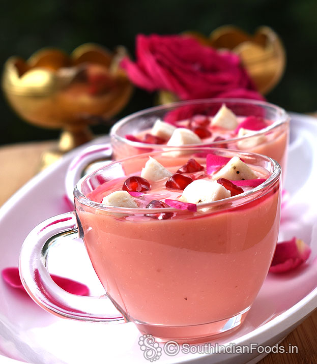 Rose custard pudding