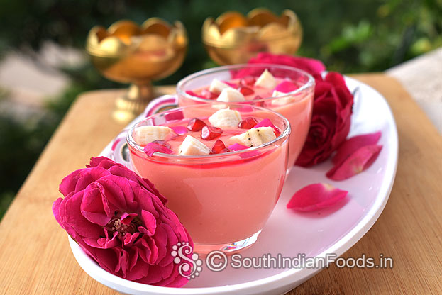 Rose fruit custard