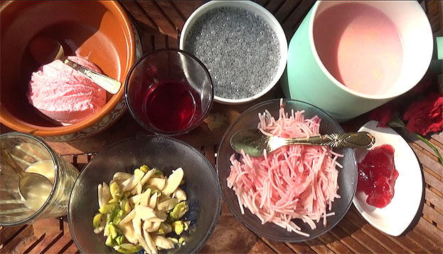Rose falooda ingredients