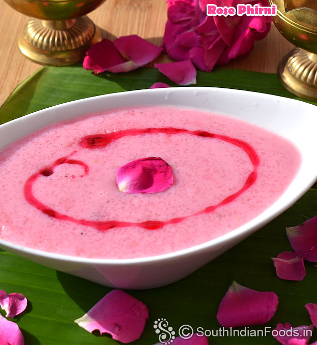 Drizzle rose syrup & rose petals, serve hot or cold