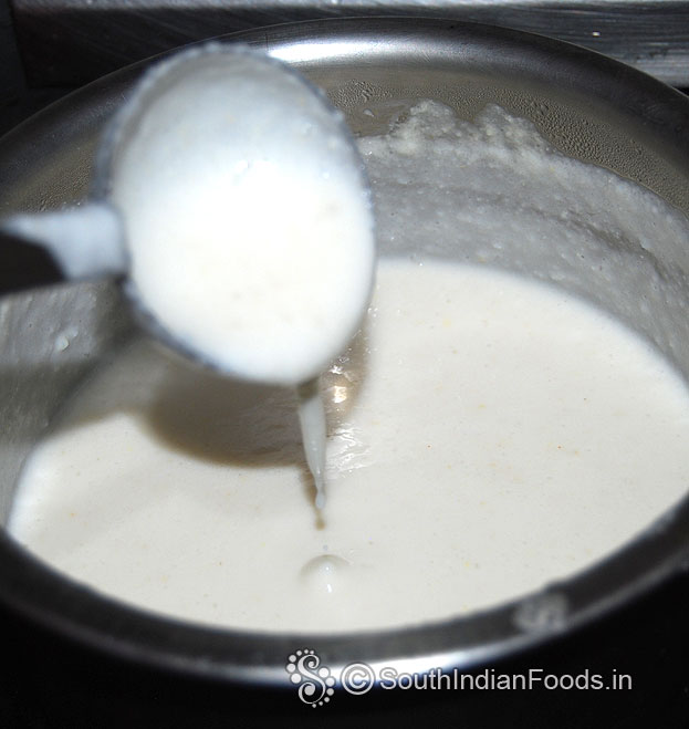 Add water to adjuct the batter consistency