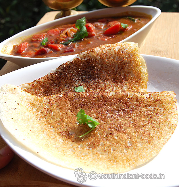 Javvarisi dosa, serve hot with kurma