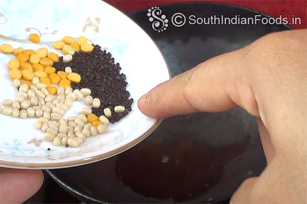 Heat oil, add Mustard seeds