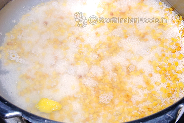 Add water and ghee