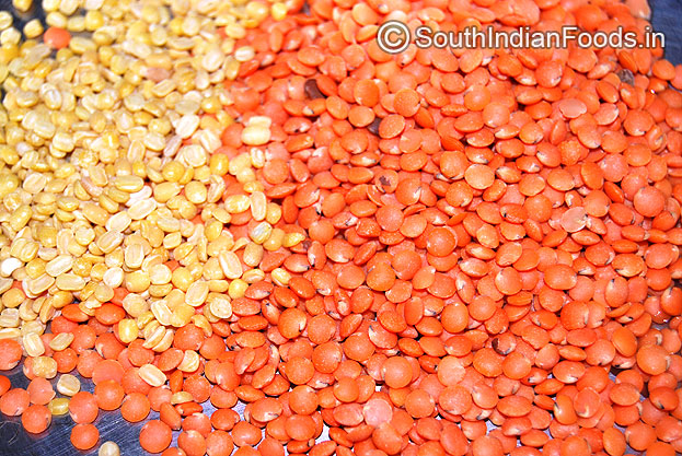 Moong dal and masoor dal