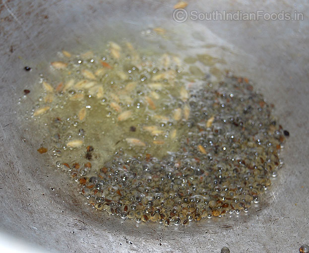 Seasoning with mustard & cumin seeds