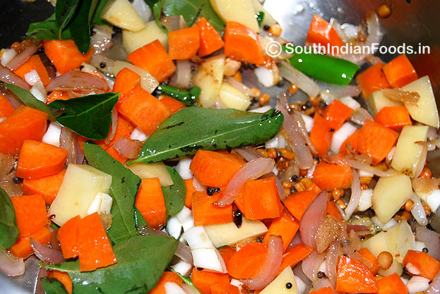 Saute carrot, potato & coconut