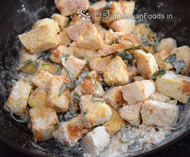 Add gram flour, rice flour mix well