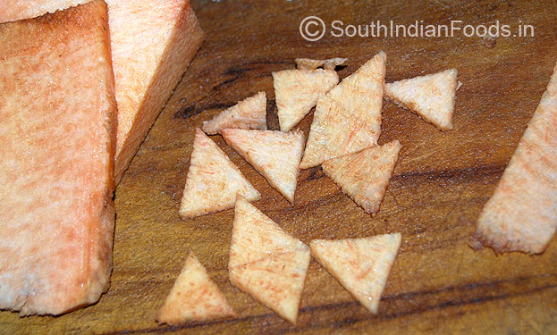 Cut in to triangle shapes
