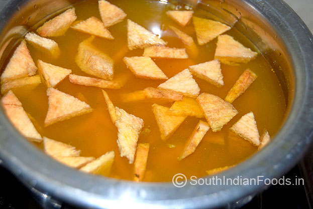 Soak in tamarind, salt & turmeric mixed water