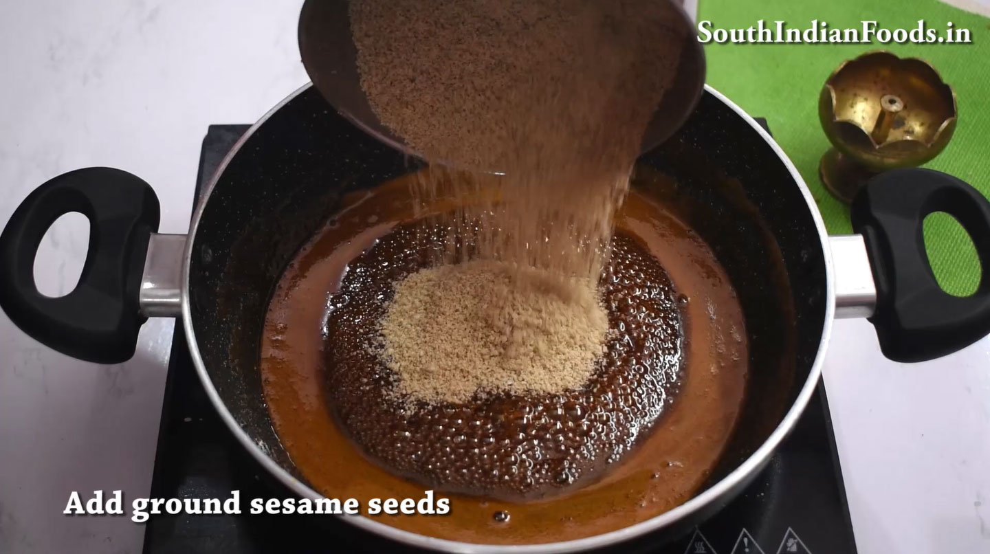 Sesame jaggery burfi in 10 min